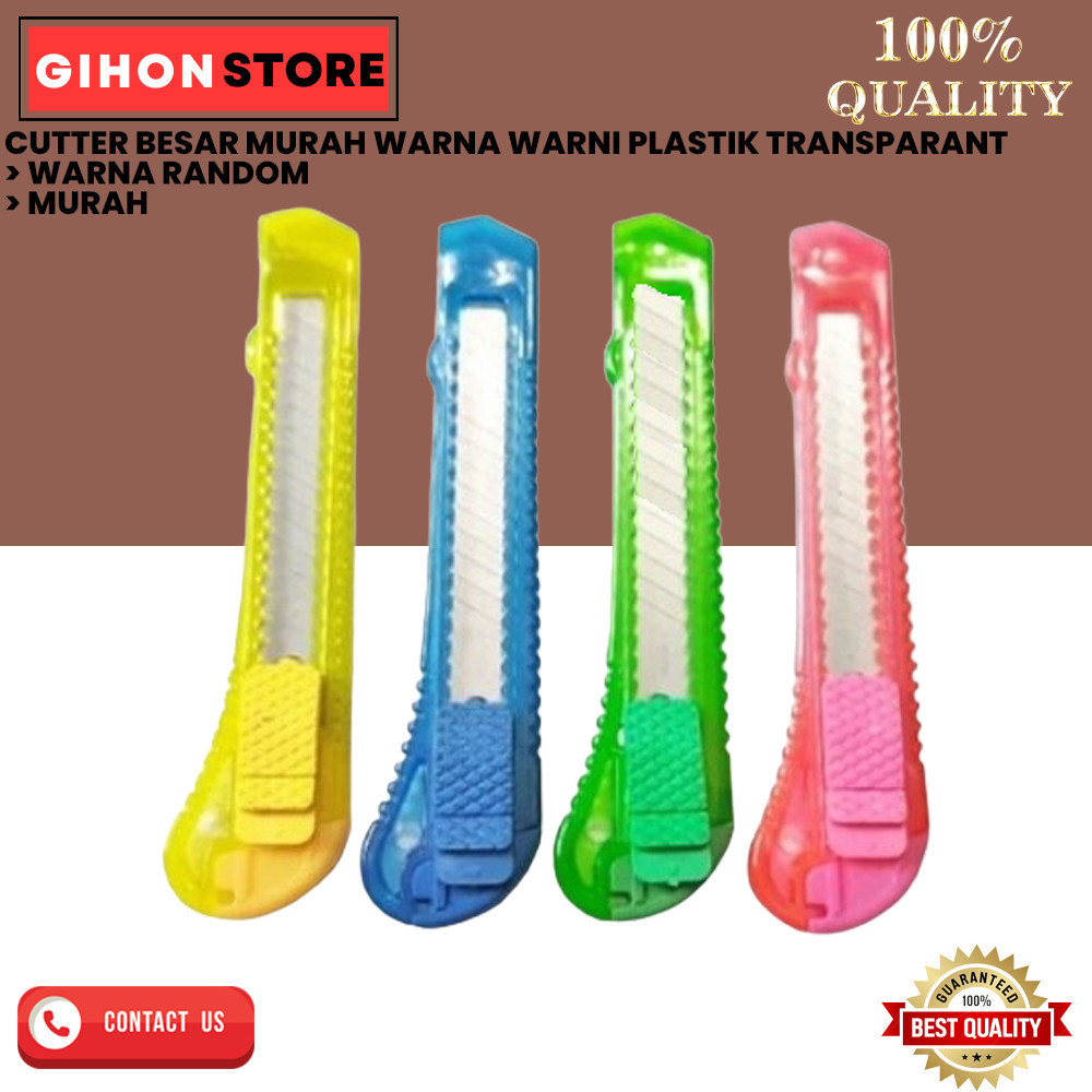 

CUTTER BESAR MURAH WARNA WARNI PLASTIK TRANSPARANT