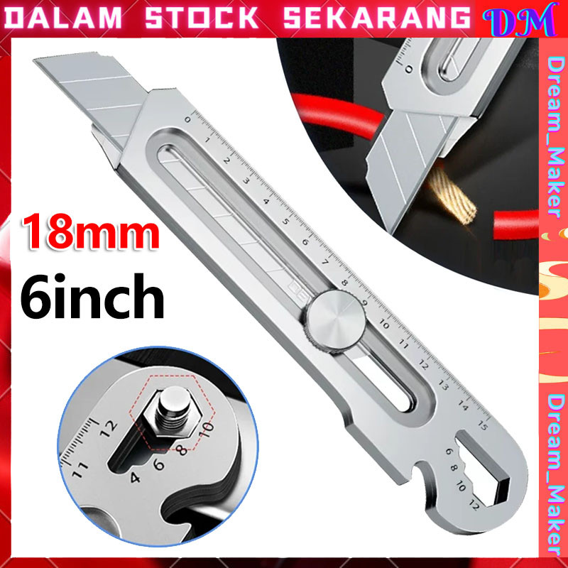 

【Ready stok】Cutter Pisau 18mm Cutter Besi Stainless Besar 10pc Pisau Set Cutter Pisau Pemotong Kertas