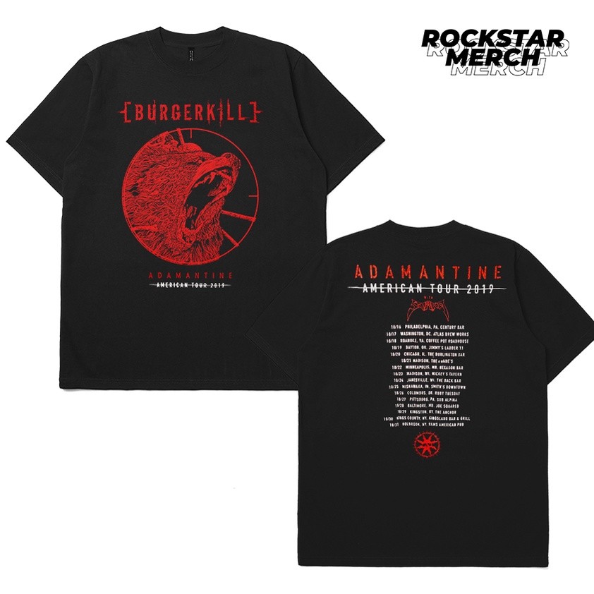 【HOT】 T-shirt Band Burgerkill Adamantine tour American 2019 T-shirt