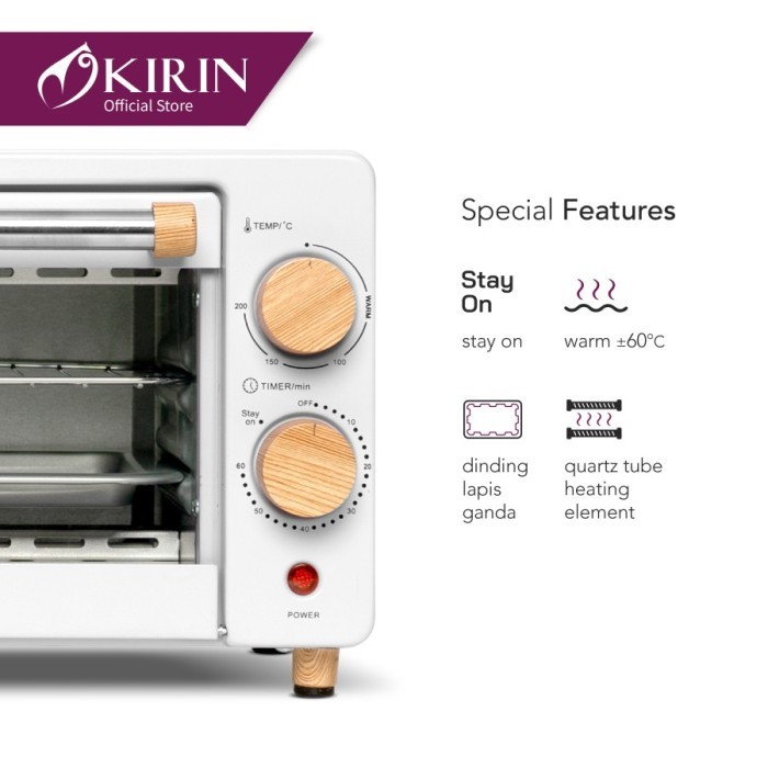 KIRIN Oven Listrik KBO 100 M - KBO100M KBO-100M Garansi Resmi - Ungu