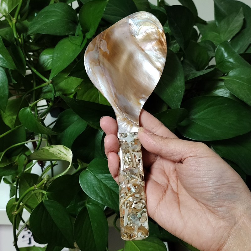 

Mother of Pearl Rice Spoon Natural Shell Rice Paddle Heat Resistant Rice Cooker Spoon MOP Scoop For Home Kitchen Tool