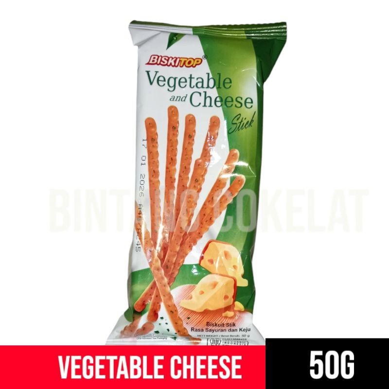 

biskitop vegetable and cheese stick satuan 50g -60g cemilan biskuit sehat renyah