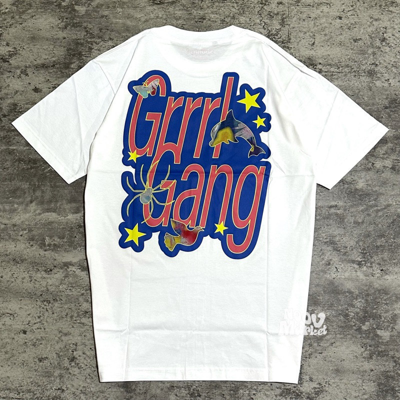 Grrrl Gang - Spunky Logograms Tshirt - White | Original Merchandise Kaos Lengan Pendek