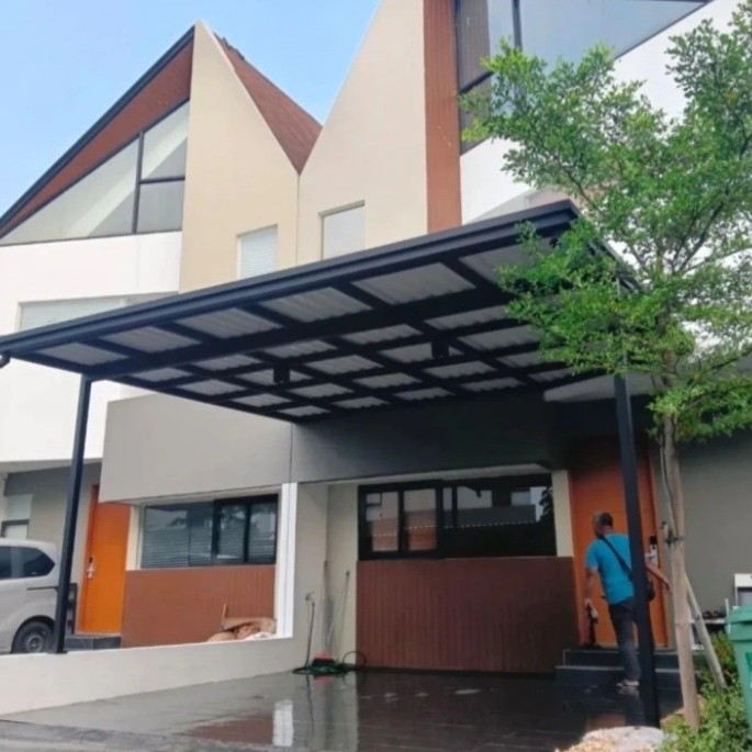 kanopi besi hollow galvanis atap alderon doubel