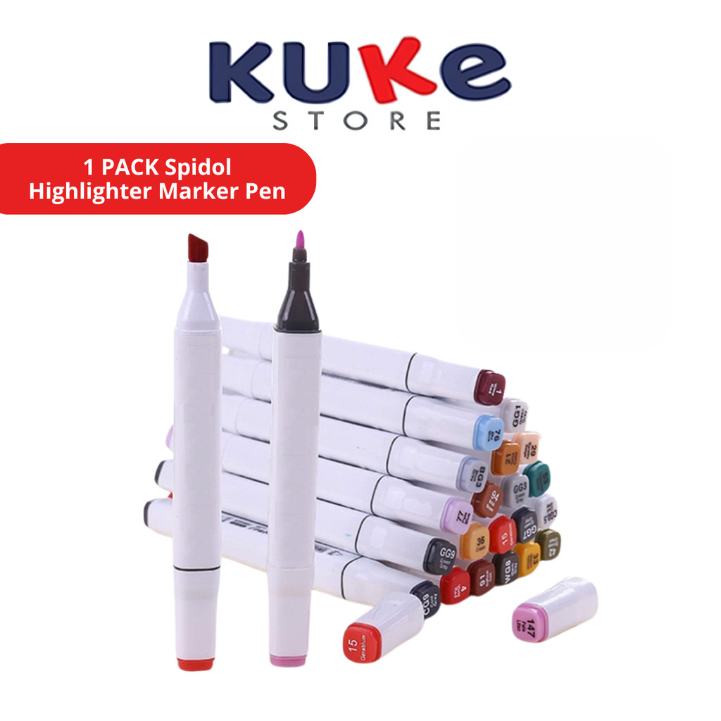 

1 PACK Spidol Highlighter Marker Pen (isi 12 Warna) / 2in1 Stabilo Pena Papan Tulis Penanda Novel Buku Belajar Kalimat Penting 2 sisi Ujung Ganda 1Set HighLight Water Colour Ink Gel Merah Kuning Hijau Biru Pink