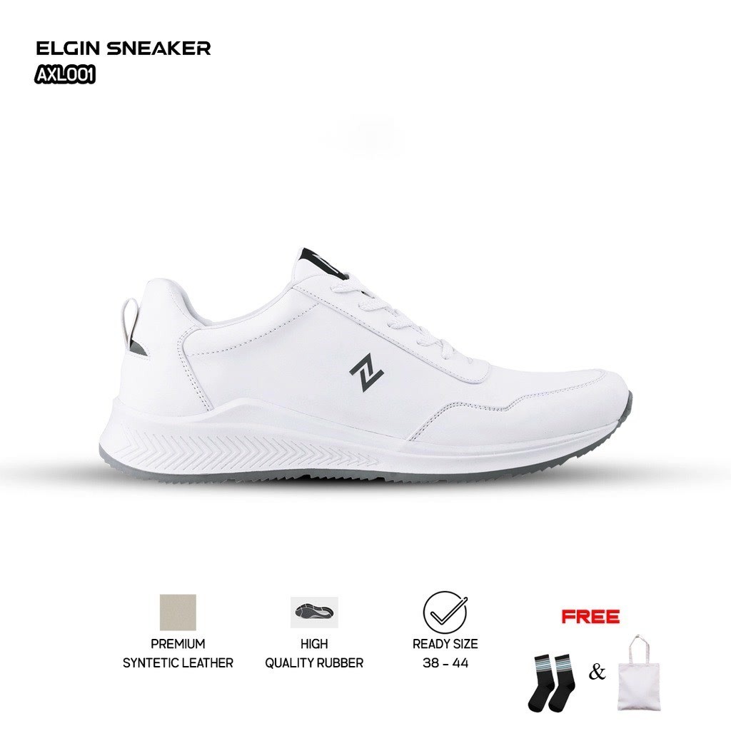 MUGTIVA79 STORE - Elgin Sepatu sneakers pria Sepatu sporty White