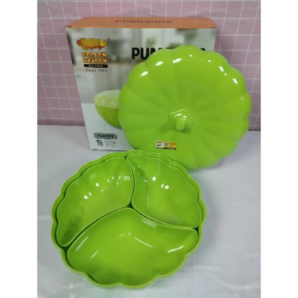 Pumpkins Candy Set Melamin Golden Dragon PS0303 - Candy Set Labu - Tempat Permen - Tempat Lauk