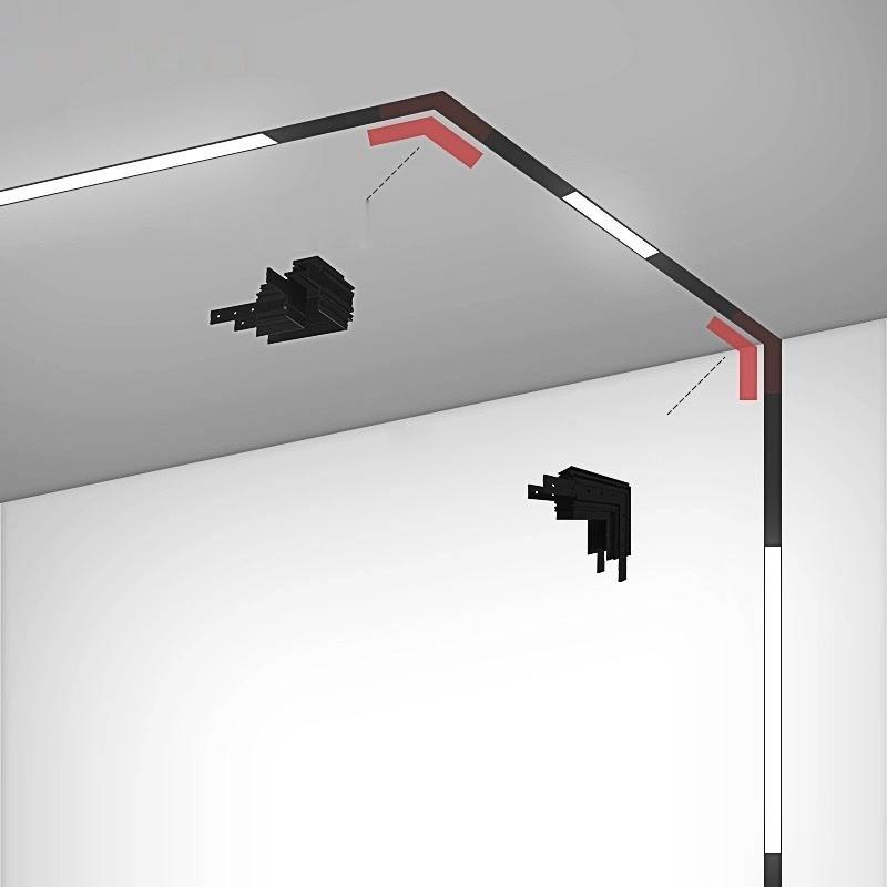 Creative Magnetic Lamp Holder 34mm Width Aluminum 0.5M 1M Ceiling Recessed Suspended LED Magnet Moun