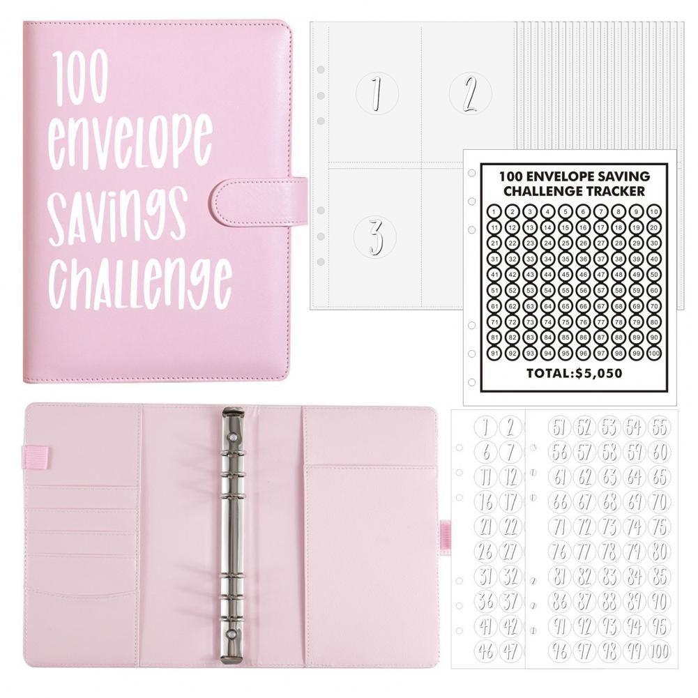 

1 Set Money Saving Binder Kit 100 Day Money Saving Challenge Inserts Notebook Core Accessories Envelope Money Saving Challenge