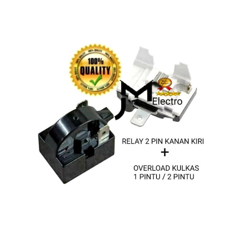 Relay 2 Pin Kanan Kiri + Overload Kulkas 1 Pintu / 2 Pintu