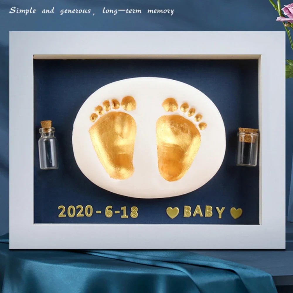 Photo Frame Souvenir Baby Hand and Foot Print Mud Hand and Foot Print Baby Newborn Full Moon 100th D