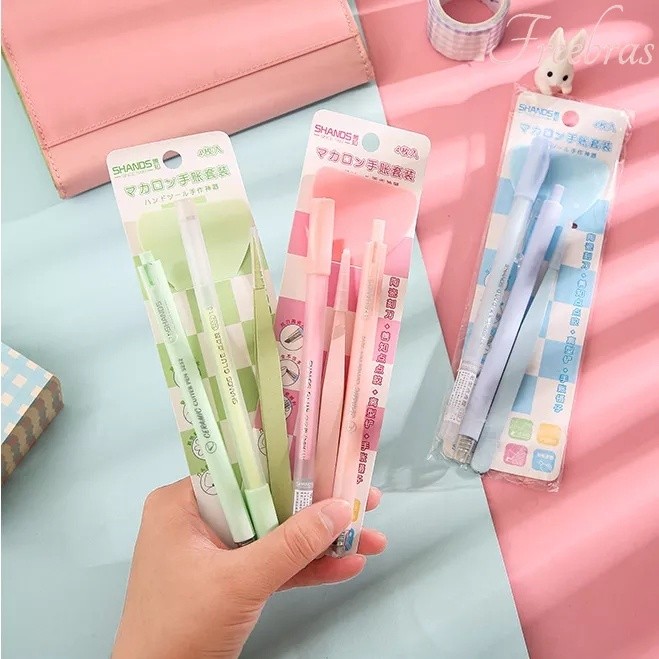 

FREEBRAS Set 4 -Piece Tweezer Lem Stik Sekop Cutter Burin Penjepit Sticker Scrapbook Stiker Tools Penjepit Jepit Jepitan Alat Tulis Sekolah Paket Anak-IT0139