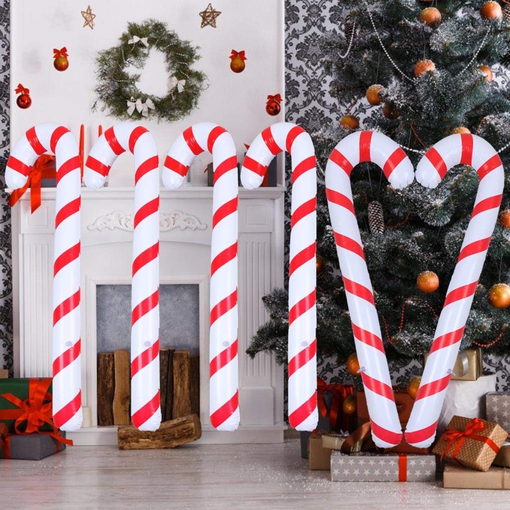 

1pcs Inflatable Candy Cane Stick Balloons Merry Decorations for Home 2023 Xmas Navidad Gifts New Year 2024