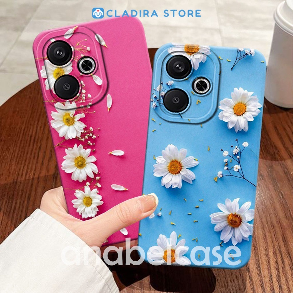 [Cladira Store] Softcase XIAOMI REDMI 13/ POCO M6 4G 2024 TERBARU Motif Bunga Daisy Cantik - Flower 