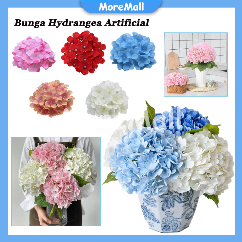 Bunga Hydrangea Artificial /1 Cabang Hydrangea Bunga Artificial Dekorasi