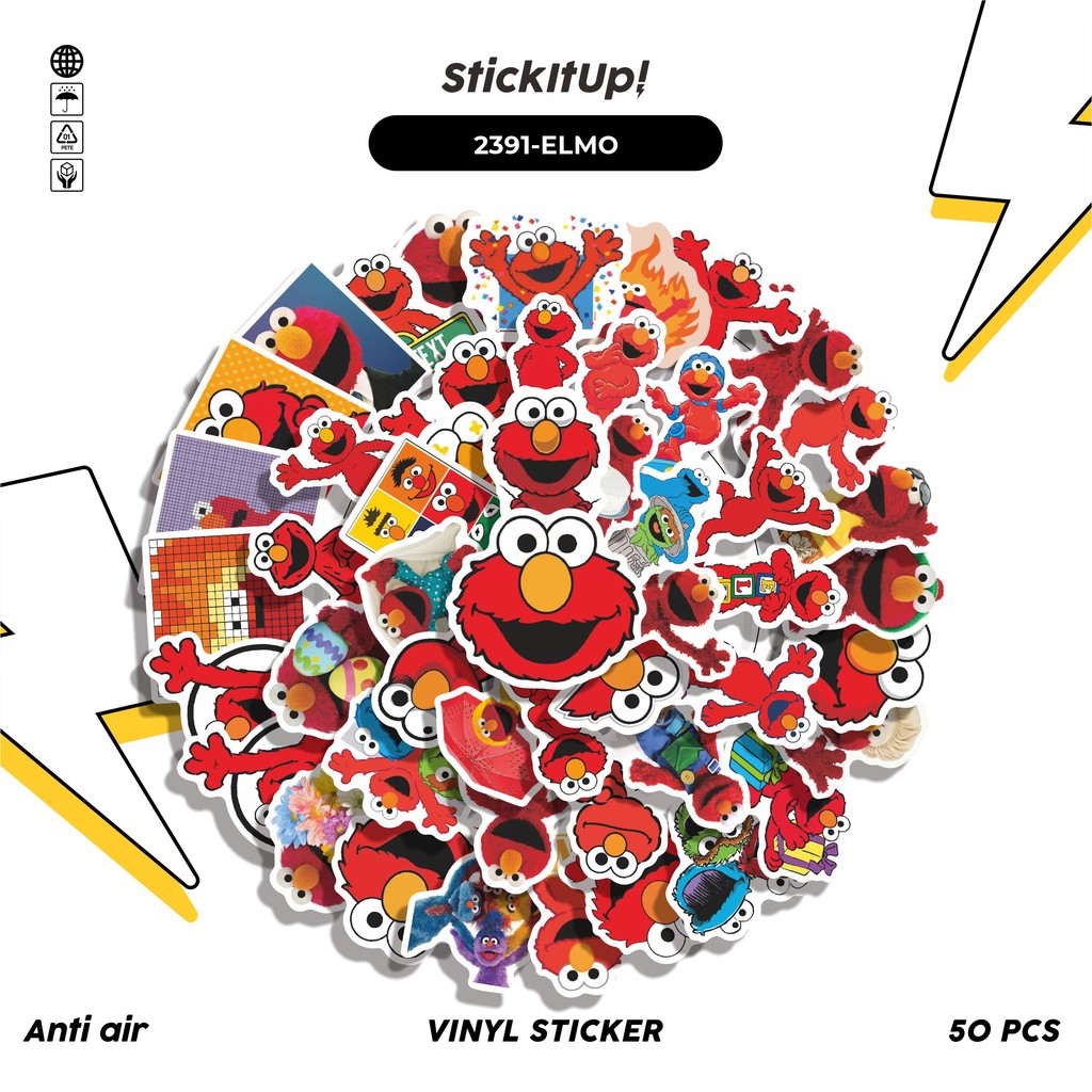 

COD✨ 50 Pcs Stiker Pack ELMO Lucu Aesthetic Vynil Waterproof untuk Freebies Sticker Buku Journal Casing HP Laptop
