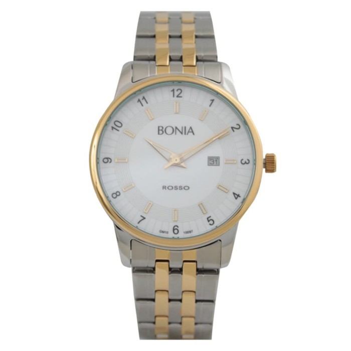[ORIGINAL] Bonia Rosso BR10097-1155 Jam Tangan Pria - Silver Gold