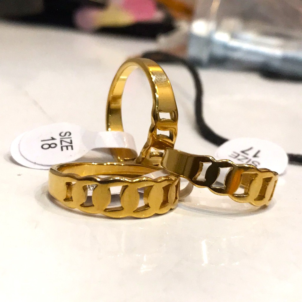 Cincin Titanium LBF Gold Anti Karat / Cincin Tunangan Titanium Gold