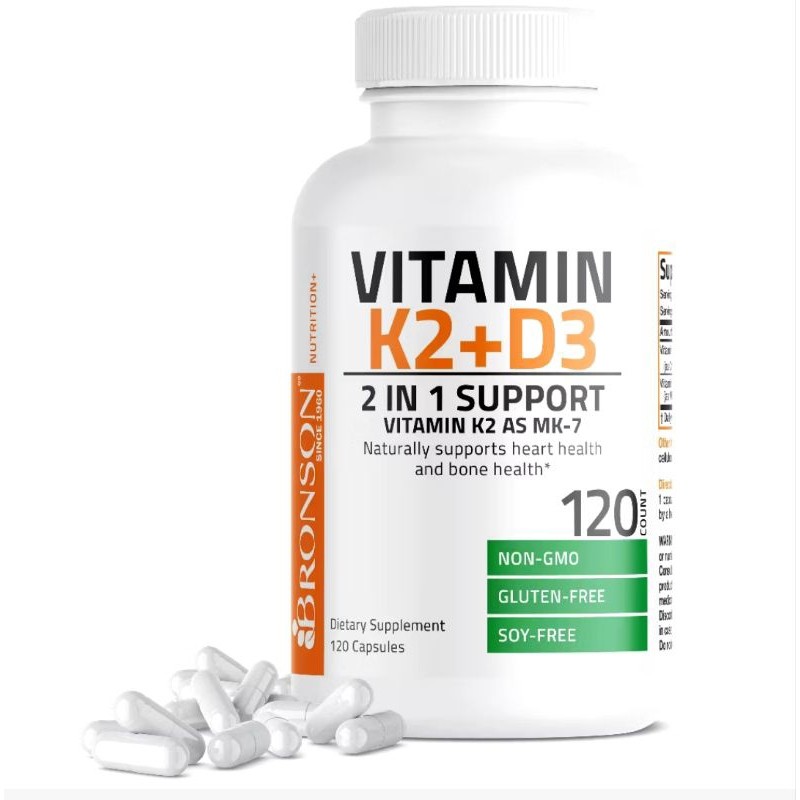 READYBronson Vitamin Extra Strength K2 120mcg D3 10000IU 120 Caps Immunity100% ASLI