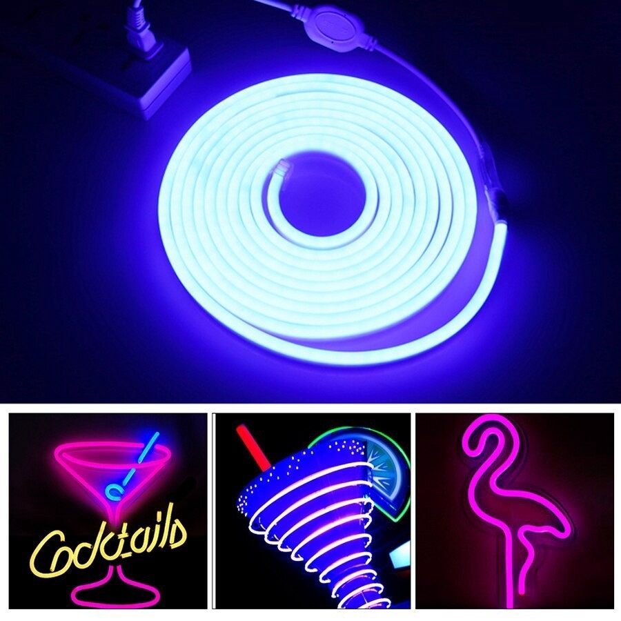 TERMURAH Lampu LED Neon Flex 220V AC Flexible Sign LED Strip Selang NeonFlex 8W 1 Roll/50m