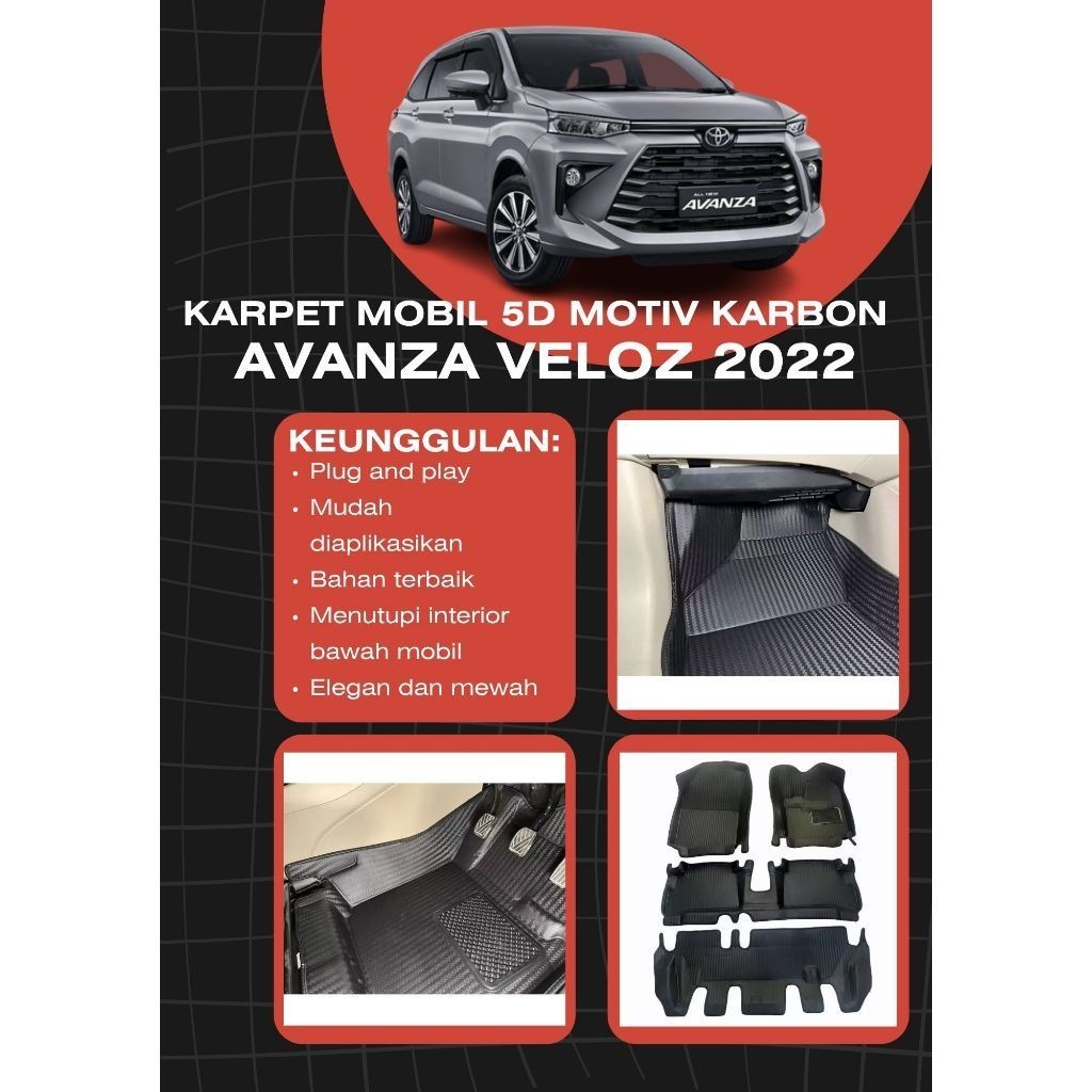 Karpet Mobil Premium 5D Carbon Veloz 2022 Avanza Type G 2022