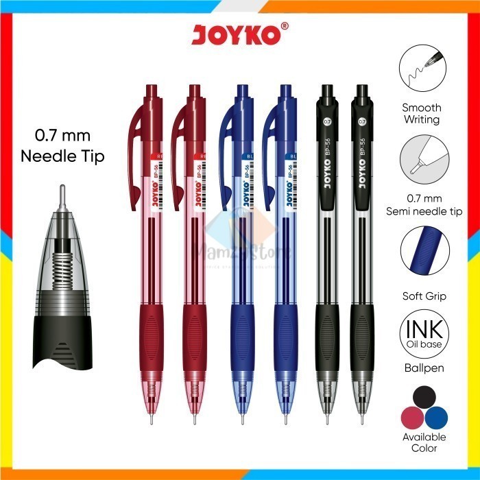 

Pulpen / Pena joyko Bp-56 0,7 / Balpen Warna HITAM 1pack / 12pcs