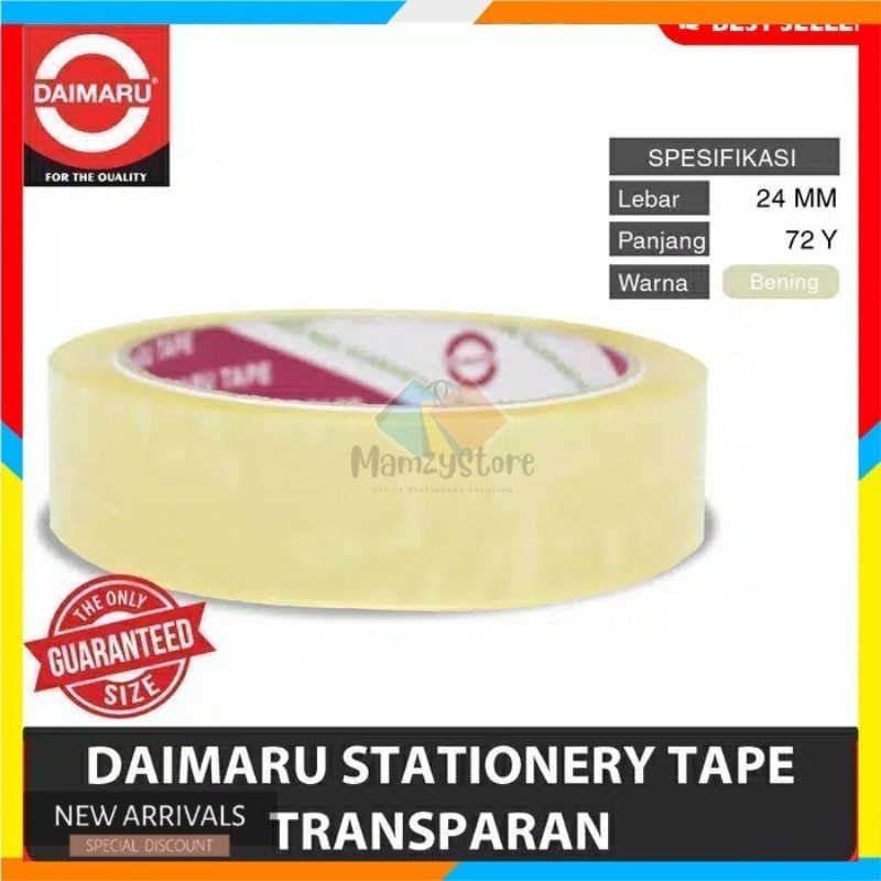 

Isolasi Selotip Daimaru Tape bening Transparan 24mm 72Yard 1Pcs saja