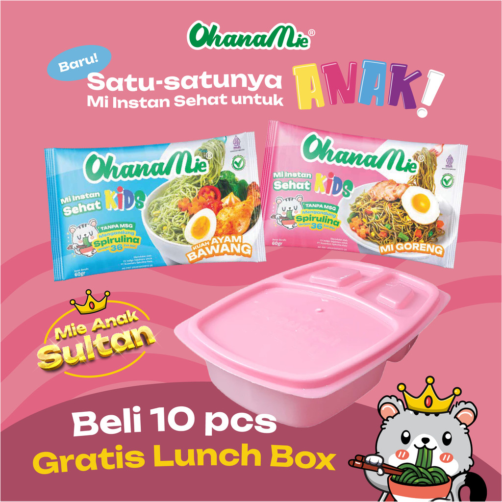 

Mie Anak Sultan Mie Instant Sehat Tanpa MSG dan Kaya Gizi Isi 10 Gratis Lunchbox Ohana Mie