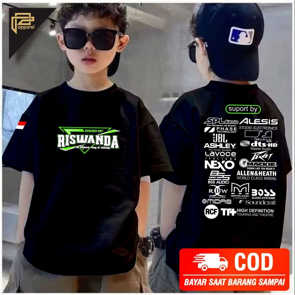 baju kaos anak RISWANDA audio sound system bahan adem