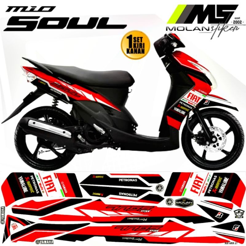 Decal Sticker Striping Variasi Mio Soul Karbu 2006-2012 FIAT Racing MOTO GP Mio Soul 115-Mio Soul La