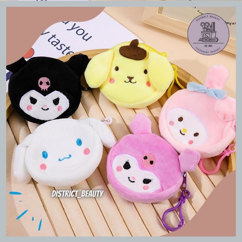 DOMPET KUROMIDOMPET KOIN SANRIO GANTUNGAN KUNCI DOMPET KOIN SANRIO TAS MINI BULU DOMPET KARAKTER LUC