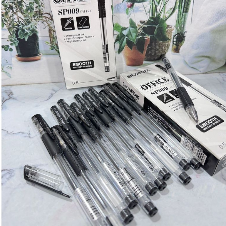 

12Pcs Pen gel murah/gel pen hitam/bolpen gel termurah/pen murah/pena/pulpen gel OFFICE 009