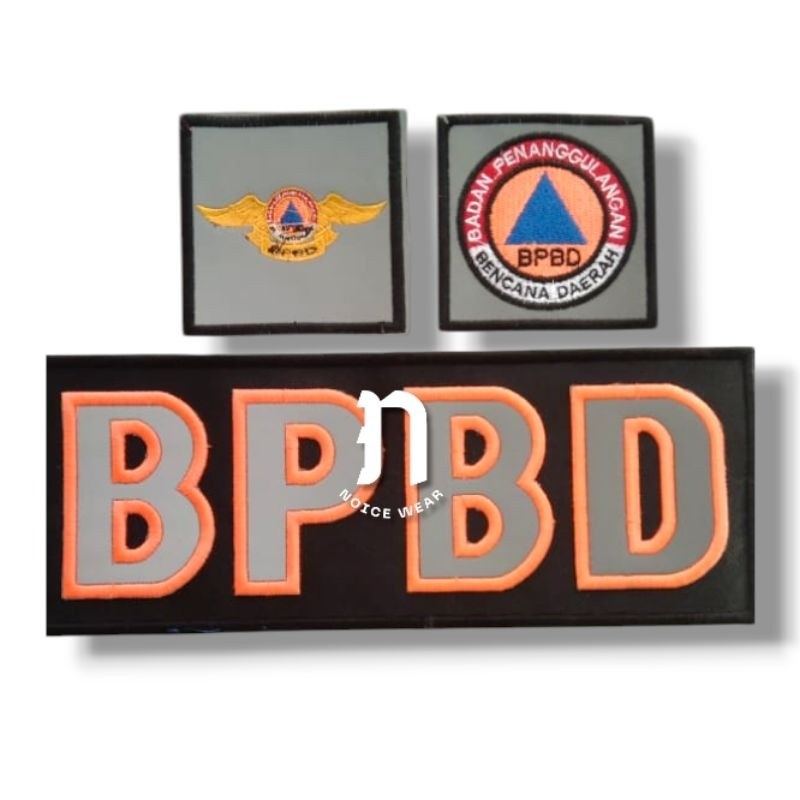 Logo Bordir BPBD Satu Set Logo Perekat Bisa Lepas Pasang