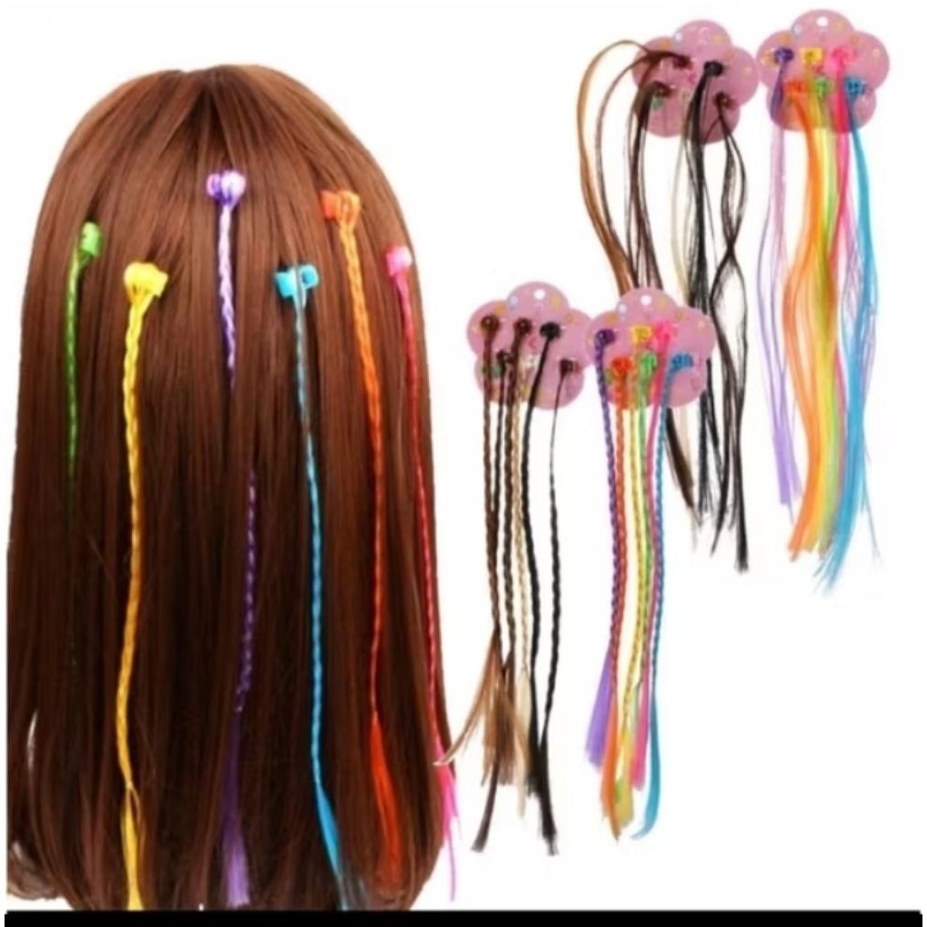 Jepitan rambut palsu warna warni
