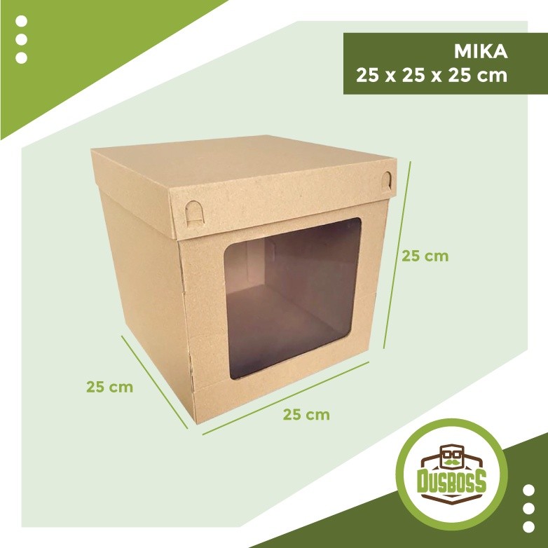 

KARDUS KUE TART 25x25x25 cm kardus die cut, untuk kue hampers gift BOX MIKA MIKA