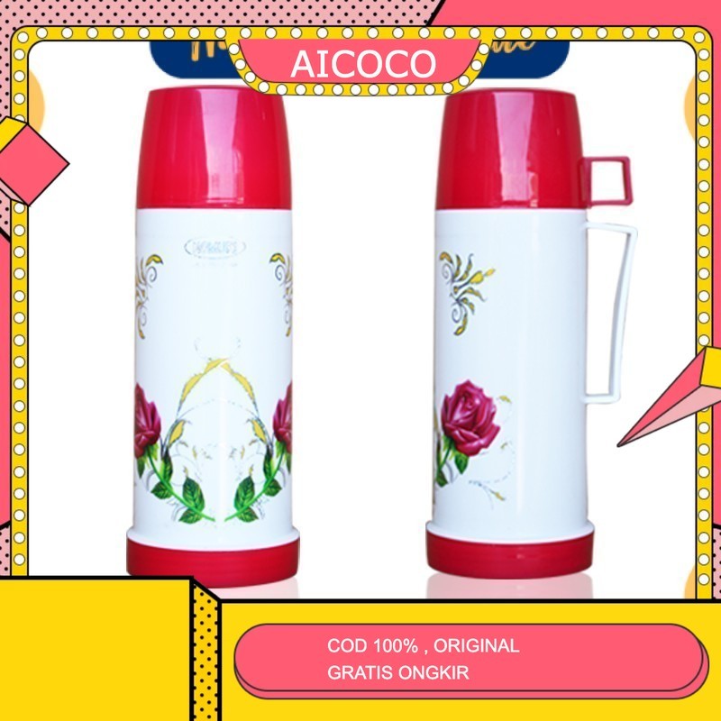 AICOCO HOUSEWARE - TERMOS AIR PANAS DINGIN VACUUM NOMURI 0.45L (450ml) MOTIF PECAH BELAH