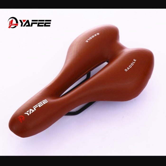 Sadel sepeda YAFEE empuk GEL mtb fixie lipat cokelat saddle coklat vintage retro gell jok tempat dud