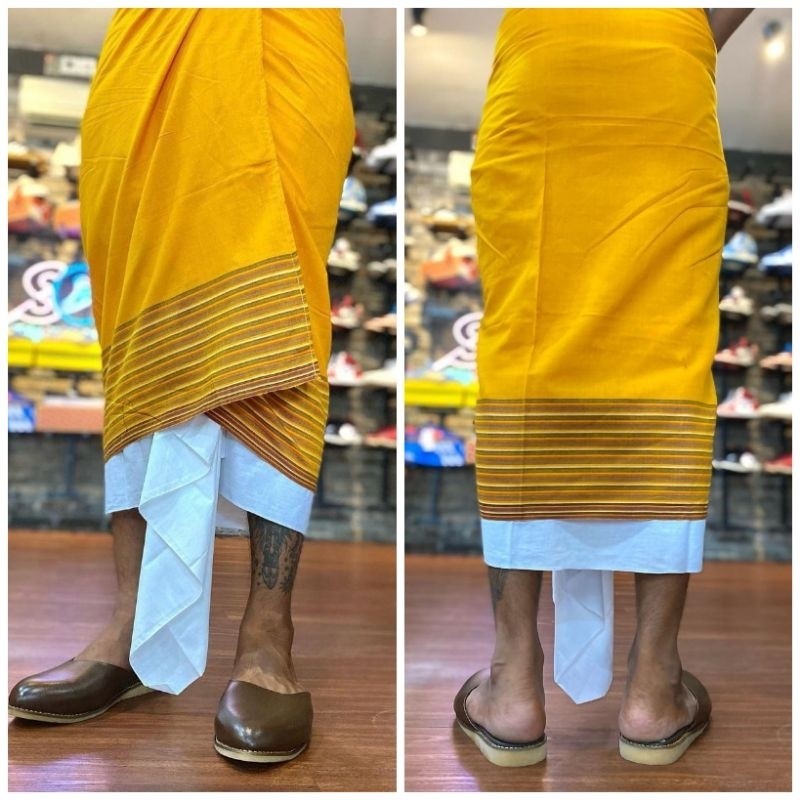 [ GA Gallery ] Saput / Slempod / Kampuh Endek Premium Nuansa Kuning Tepi Bordir Songket & Non Tepi