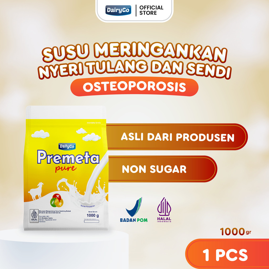 

Susu Etawa DairyGo Pure Plain 1000gr – Non Sugar, Tinggi Kalsium untuk Tulang & Sendi