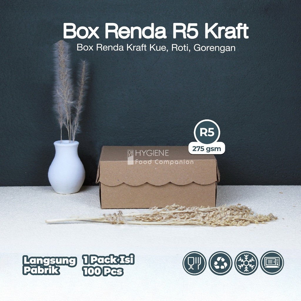 

Dus Kue R5 Kraft Renda Box Kue Roti Gorengan 275gsm