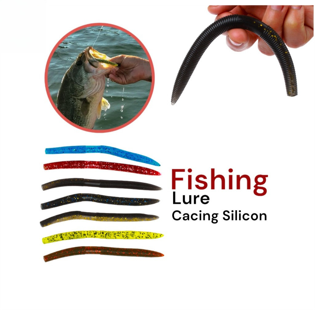 Umpan Cacing Tanah Umpan Soft Lure Lunak Buatan Silikon Umpan Ikan Tackl Umpan Berenang Aksesoris Me