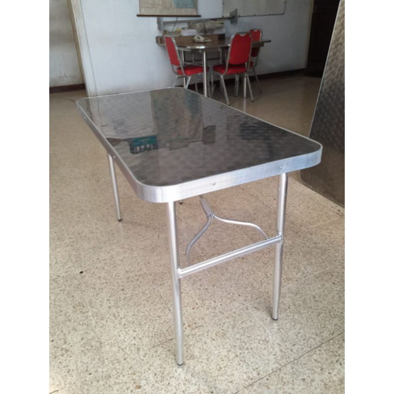 meja lipat stainless 120x60 meja kaki lipat aluminium meja stainless meja kafe kantin meja outdoor