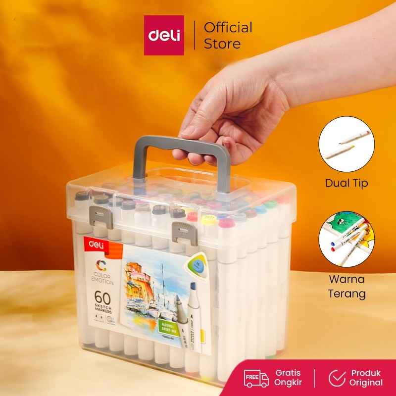 

Deli Spidol Sketsa / Sketch Marker 24 Hingga 80 Warna Dual Tip E70803