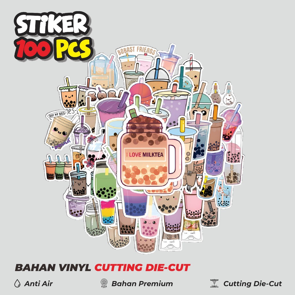 

Terbaru! 50 pcs Stiker Minuman Boba Lucu Dekorasi Lucu Kreatif untuk Notebook, Skateboard, HP