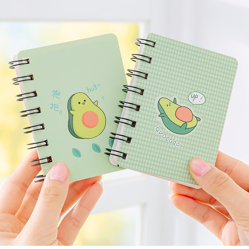 

Diary Notebooks Students Cute Avocado Side Flip Coil Book with Portable A7 Notebook Student Mini Pocket Book Small Notebook