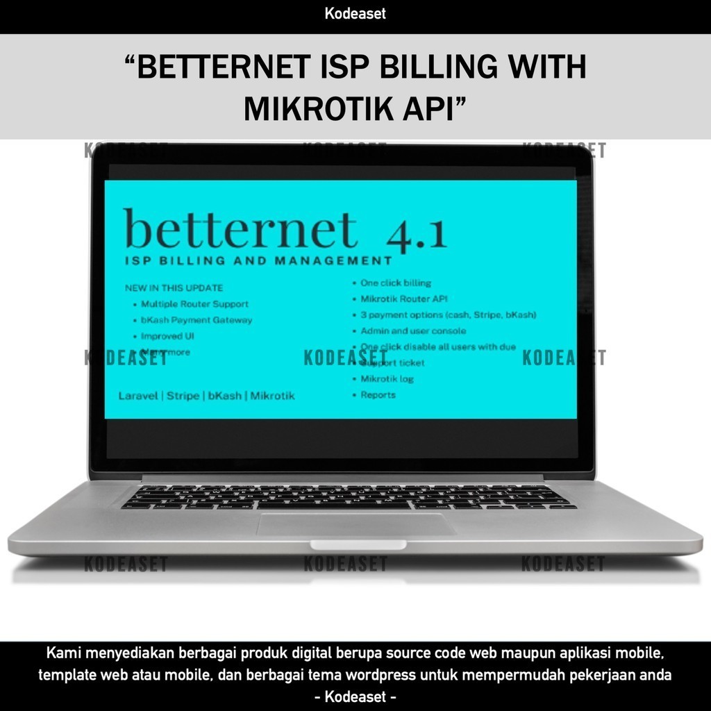 SOURCE CODE APLIKASI WEB BETTERNET ISP BILLING WITH MIKROTIK API D167 KODEASET