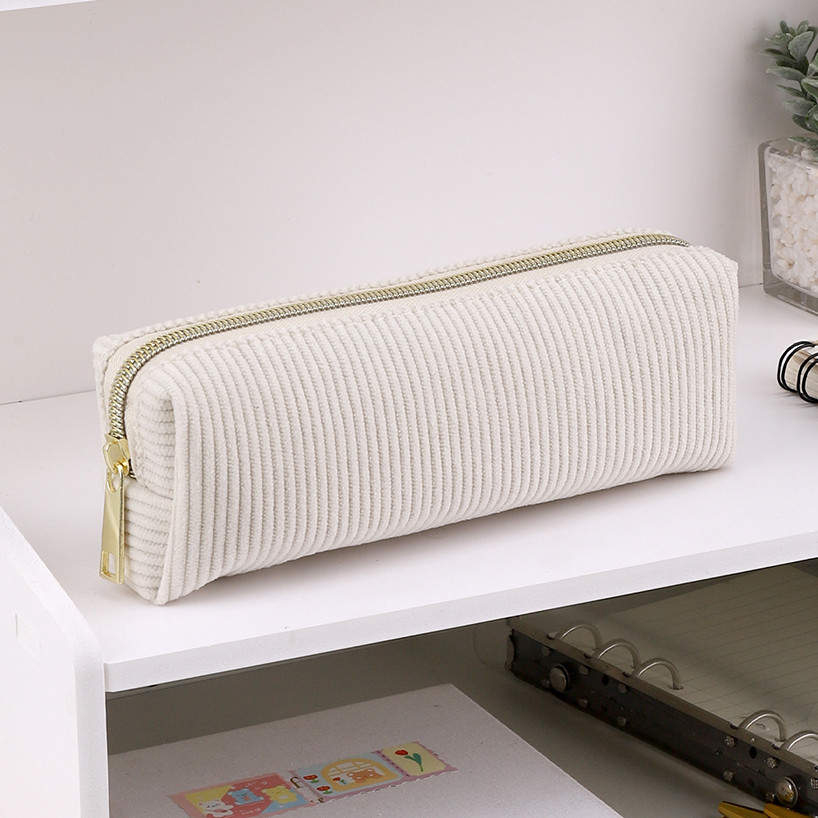 

Solid Color Pencil Case Estuche Escolar Pencil Pouch Kalemlik Stationary Corduroy Pen Case School Supplies Trousse Pencilcase