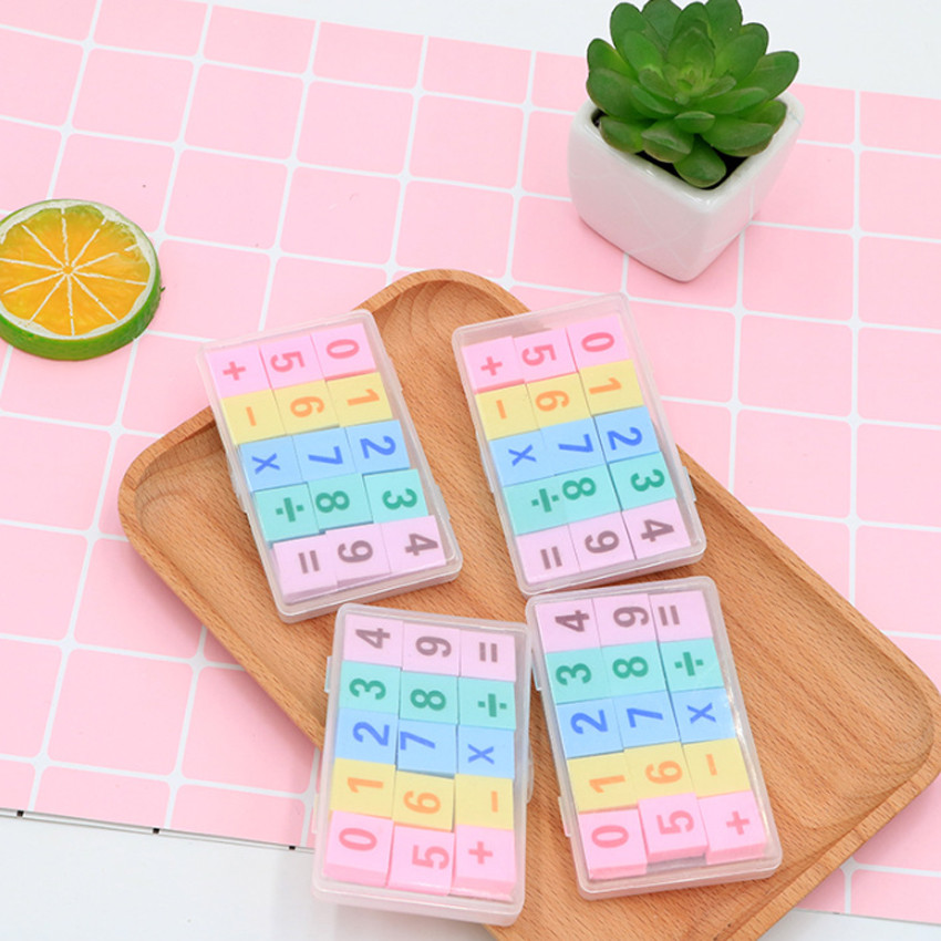 

15pcs/lot Digital Eraser Little Rubber Writing Drawing Eraser Rubber Student stationery for Office School