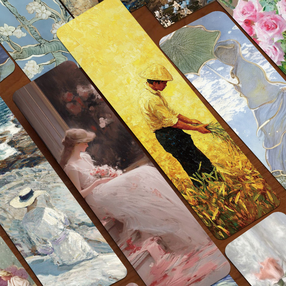 

30pcs Vintage Romantic Oil Painting Bookmarks Decoration Card Reading Book Page Marking Aesthetic Bookmarks Stationary Supplies
