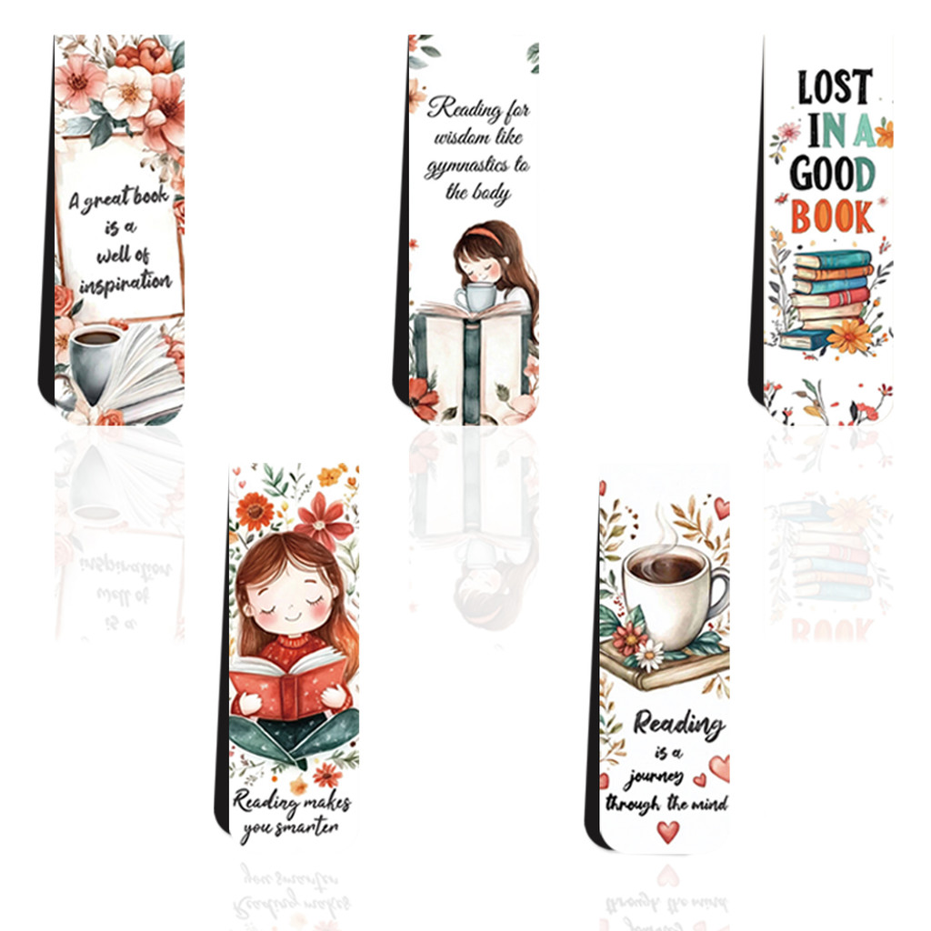 

5PCS Read Magnetic Bookmarks Harajuku Aesthetic Painting Reading Items Office For Pages Books Readers Stationery Supplies